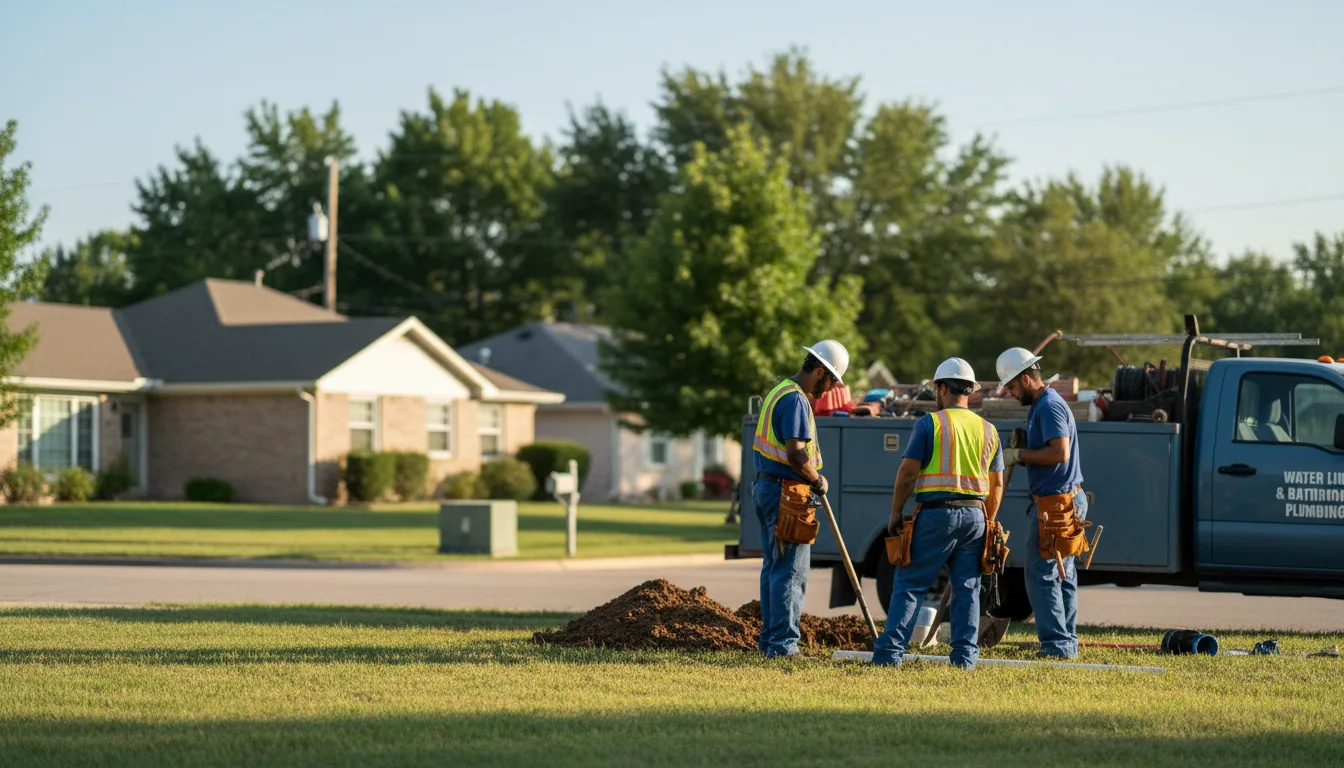 Residential water line and bathroom plumbing service in Pomona, MO